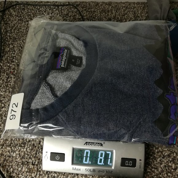 Patagonia Sweatshirt Fitz Roy Lightweight Organic Cotton Crew Blue Mens Medium - Picture 11 of 11